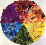 A completed Color Wheel Collage including primary and secondary colors.